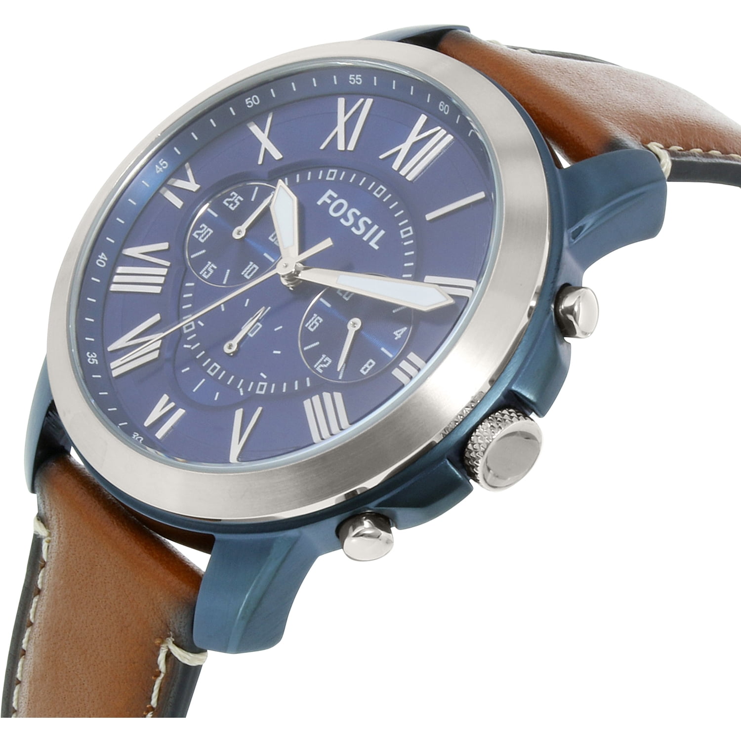 Fossil Men's Grant FS5151 Brown Leather Quartz Dress Watch