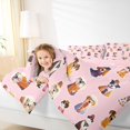 thumbnail image 3 of Homewish Cartoon Dog Queen Comforter Set,Cute Animal Comforter Sets Queen,Pink,Pink Reversible,3 Pieces,1 Comforter and 2 Pillowcases, 3 of 7