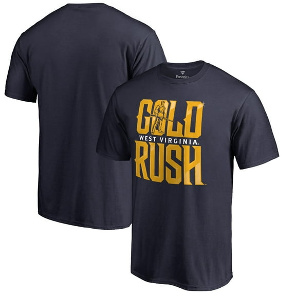 Men's Navy West Virginia Mountaineers Gold Rush Hometown Collection T-Shirt