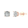 thumbnail image 2 of 1.5 Ct Round Cut Studs Clear Moissanite 18K Rose Solid Solid Gold Everyday Dainty Earrings Push Back, 2 of 7