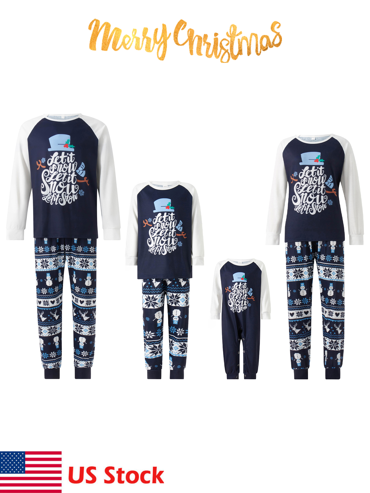 Sunisery Holiday Christmas Pajamas Family Matching Pjs Set Xmas Jammies ...