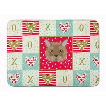 Carolines Treasures CK5115RUG European Burmese Cat Love Machine Washable Memory Foam Mat Red 19Hx27W multicolor