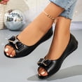 thumbnail image 4 of KIJBLAE Women's Vintage Peep Toe Bow Knot Flats, Low Cut Slip On All-Match Casual Moccasin Flat Shoes Black 39, 4 of 9