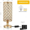 thumbnail image 2 of Crystal Vintage Gold Table Lamp with Clear Crystal Beads and Metal Base, 2 of 7