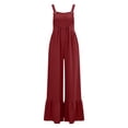 thumbnail image 7 of Gytharion Plus Size Cotton Linen Jumpsuits for Women Adjustable Straps Wide-leg Overalls Solid Color Fashion Casual Rompers, 7 of 7