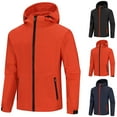 thumbnail image 3 of Odeerbi Clearance Hooded Casual Outwear Jackets for Men Four Seasons Jacket Outdoor Mountaineering Solid Color Jacket, Orange, 3 of 3