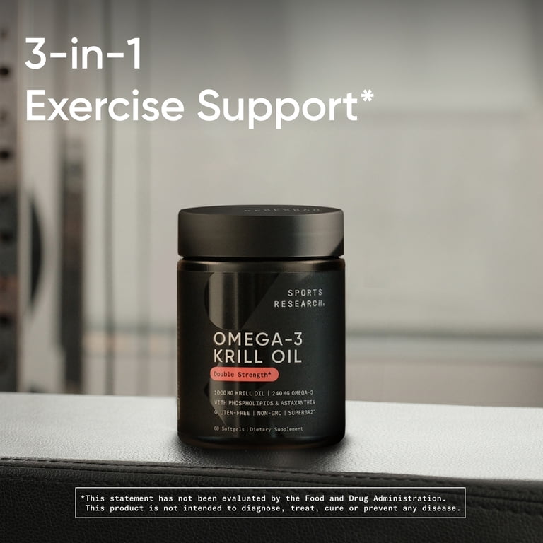KRILL OIL  2箱 Sports Research® Krill Oil 1000mg 30 Softgels with Omega 3, EPA