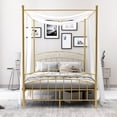 thumbnail image 2 of alazyhome Full ​Size Metal Canopy Bed Frame, Modern Design, Gold, 2 of 6