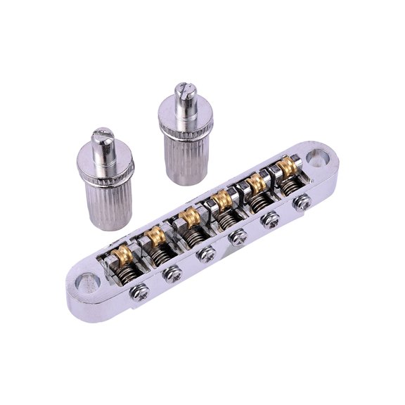 Yuarrent Puente de sillín de rodillo de guitarra, puentes ajustables, pieza trasera de bloqueo para guitarras de 6 cuerdas, instrumento Musical Accesorios para instrumentos musicales Plata Yuarrent OD032285-01B