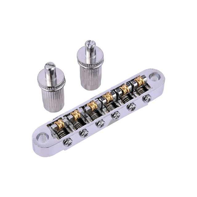 Toystoory Puente de sillín de rodillos ajustable con bloqueo de reemplazo de orificio de poste Pieza trasera para instrumento musical de guitarra Accesorios para instrumentos musicales Plata Toystoory OD032285-01B