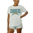 thumbnail image 3 of Women's Gameday Couture White Los Angeles Chargers Oversized Keep It Up T-Shirt, 3 of 5