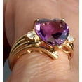 thumbnail image 3 of Hitanshu Jewels 2Ct Heart Cut Purple CZ 14K Yellow Gold Plated Engagement Ring Womens, 3 of 5