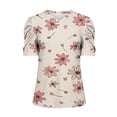 thumbnail image 4 of Tops for Women Flower Print Short Sleeve Casual Loose Summer T Shirt Womens Short Sleeve Blouse, 4 of 5