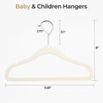 thumbnail image 2 of Kids Velvet Hangers Baby Hangers for Closet 20 Pack Non Slip Childrens Infant Hanger Beige Beige,11.8 inch 20 Pack, 2 of 7