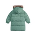 thumbnail image 6 of Cethrio Girls Puffer Jackets, Mid-Length Long Sleeve Lightweight Warm Winter Outerwear with Zipper Green Size 9-10T, 6 of 6