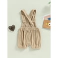 thumbnail image 3 of Baby Girl Boy Short Overall Romper Backless Button Suspender Shorts Sleeveless Strap Jumpsuit One-Piece Outfits, 3 of 7