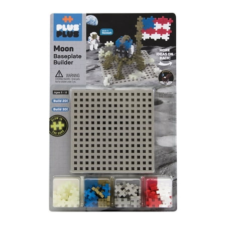 Plus-Plus - Open Play STEM Building Set- 60 Pc Baseplate Builder- Moon