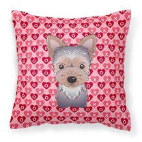 Carolines Treasures BB5302PW1414 Yorkie Puppy Fabric Decorative Pillow, 14Hx14W, multicolor