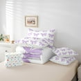 thumbnail image 6 of Manfei Purple Bow Boy Girl 7-Piece Bedding Comforter Set,Dreamy Princess King Bedding Sets,Cute Bowknot Ultra Soft Bed Sheets,Super Cozy Room Decor,Reversible, 6 of 8