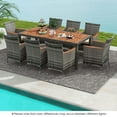 thumbnail image 4 of Costway Ensemble de Salle à Manger d'Extérieur en Osier de 9 Pcs avec Table en Bois d'Acacia et 8 Fauteuils, 4 of 10