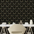 thumbnail image 2 of Ambesonne, Royal Peel & Stick Wallpaper for Home, Floral Rococo Design Damask, 13"x100", Charcoal Grey and Pale Yellow, 2 of 5