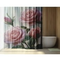 thumbnail image 2 of Elegant Pink Rose Shower Curtain - Soft petals and delicate buds design, soft background, romantic and peaceful bathroom decoration, polyester, contains 12 hooks, washable,, 2 of 10