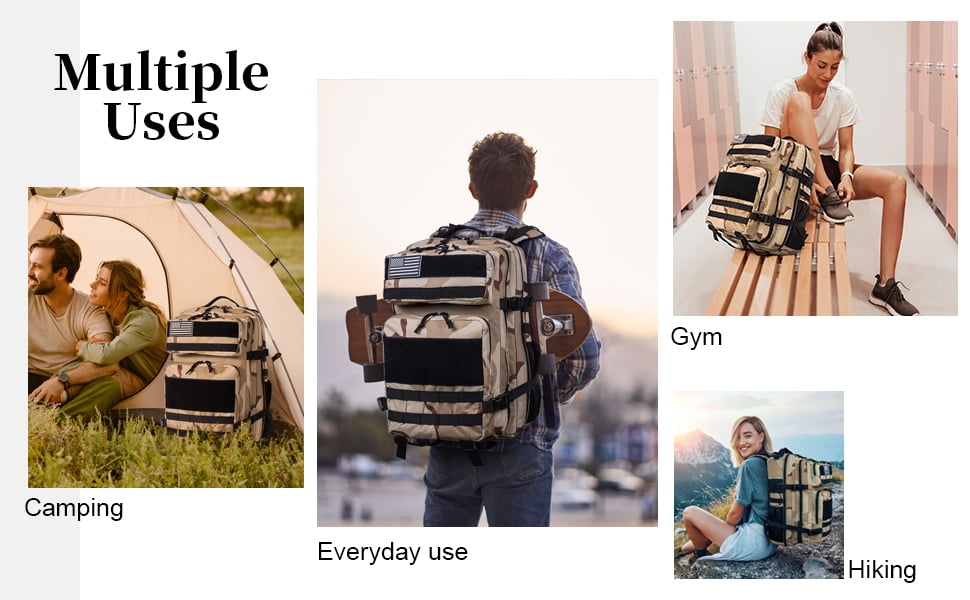 35L Yellow Camouflage Multifunction Polyester Outdoor Hiking Molle Survival Backpack Adult
