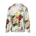 thumbnail image 2 of Uemuo Vintage Bike Flower Butterfly Pattern Women's Full Zip UPF 50+ Sun Protection Hoodie Jacket Long Sleeve Sun Shirt Hiking Outdoor Performance with Pockets-, 2 of 9