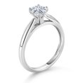thumbnail image 3 of Gem Stone King 10K White Gold White Moissanite Solitaire Engagement Ring for Women (0.50 Cttw, Round 5MM, Available in Size 5, 6, 7, 8, 9), 3 of 4