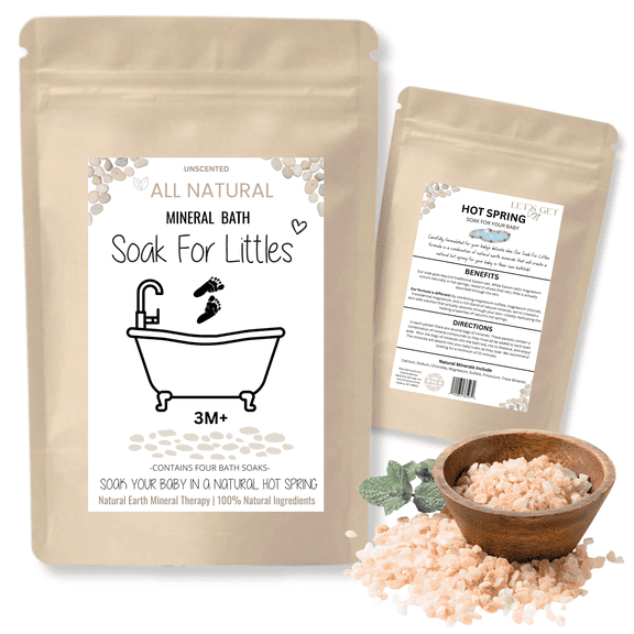 Soak for Littles: Mineral Bath Soak, 100% Organic Natural Earth Minerals, Better Than Oatmeal Bath Baby, Epsom, Oatmeal, or Kids Salts Baths, Soak Your Little One in A Natural Hot Spring