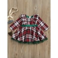 thumbnail image 2 of Bagilaanoe Little Girl Dress Long Sleeve A-line Princess Dresses 1T 2T 3T 4T 5T 6T 7T Kids Ruffle Tulle Hem Plaid Dress, 2 of 8
