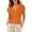 Orange, variant on Kingdiese Womens Casual And Fashionable V Neck Front Sleeve Short Sleeved T Shirt For Women Women T Shirts Loose, Size XXL