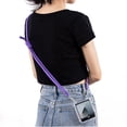 thumbnail image 3 of Dteck for Samsung Galaxy Z Flip 5 Case with Hinge Protection, Lightweight Non-Yellowing Transparent Clear Phone Cover with Crossbody Nylon Lanyard for Samsung Z Flip 5,Clear Case+Purple Strap, 3 of 4