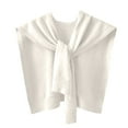 thumbnail image 2 of CHIUNL Colorful Western - Knitted Outer Shawl Wraps for Women, Warming Scarf for Women, Fashionable Poncho Ruana Cape Open Front for Spring Fall Winter Decorations, Birthday Gifts (White), 2 of 3