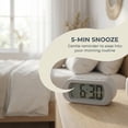 thumbnail image 5 of REGALWOVEN Oval Digital Alarm Clock for Bedroom, Alarms with Big Numbers Display, Adjustable Alarm Snooze Gray, 5 of 7