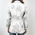 thumbnail image 3 of Womens Floral Textured Jackets Vintage Long Sleeve Button Down Ruffle Trim Fashion Tops, 3 of 7