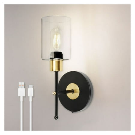 

Battery Power Indoor Glass Wall Sconces Lighting Recharge Wireless Wall Lamp