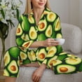 thumbnail image 6 of Honeii Avocado print Women's Pajama Sets Long Sleeve Button Down Sleepwear Nightwear Soft Pjs Lounge Sets-X-Large, 6 of 7
