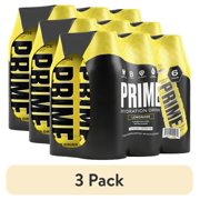 (3 pack) Prime Hydration Sports Drink, Lemonade, 16.9 fl oz, 6 Pack, Bottles