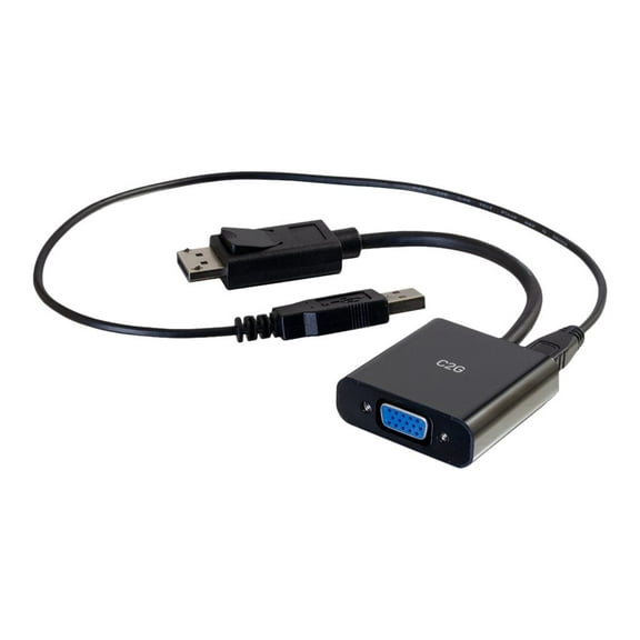 C2G 54682 8 in. Displayport to VGA Adapter with 3.5 mm Audio Male to Female, Black