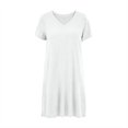 thumbnail image 7 of Aofany Women Nightgowns Soft Short Sleeve V-Neck Nightshirts Comfy Pajama T Shirt Dress Lounge Sleepwears, 7 of 7