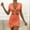 Orange, variant on TMOYZQ Women's Mini Tie Front Cut Out Ruffle Mini Dress V Neck Short Sleeve Bodycon Dresses