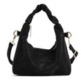 thumbnail image 3 of Spencer Women Handbags and Purses Ladies Crossbody Shoulder Bag Top Handle Satchel PU Leather Crescent Clutch with Removable Strap, Black, 3 of 9