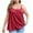 Red, variant on cocolona Womens Plus Size Summer Camisole Tank Tops with Built in Bras Sleeveless Pleated Shirts Lightweight Soft Underwear