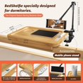 thumbnail image 4 of Bedside Shelf for Bunk Bed - Dorm Bed Shelf with Cup Holder, Night Light Socket, and Hook Versatile Bed Shelf for Dorm Room Essentials, Loft Nightstand, and Dorm Bed Storage Solution Bamboo, 4 of 16