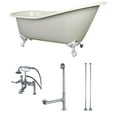 thumbnail image 4 of Kingston Brass  Vintage Slipper 61-inch Cast-iron Clawfoot Tub with Faucet Combo White/Brushed Nickel, 4 of 5