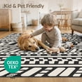 thumbnail image 4 of ODIKA 8'x10' Black Ivory Geometric Striped Washable Area Rug Multi-Band Zigzag Motif Modern for Living Room, Under Sectional, Family , Durable, Non-Slip, 4 of 7