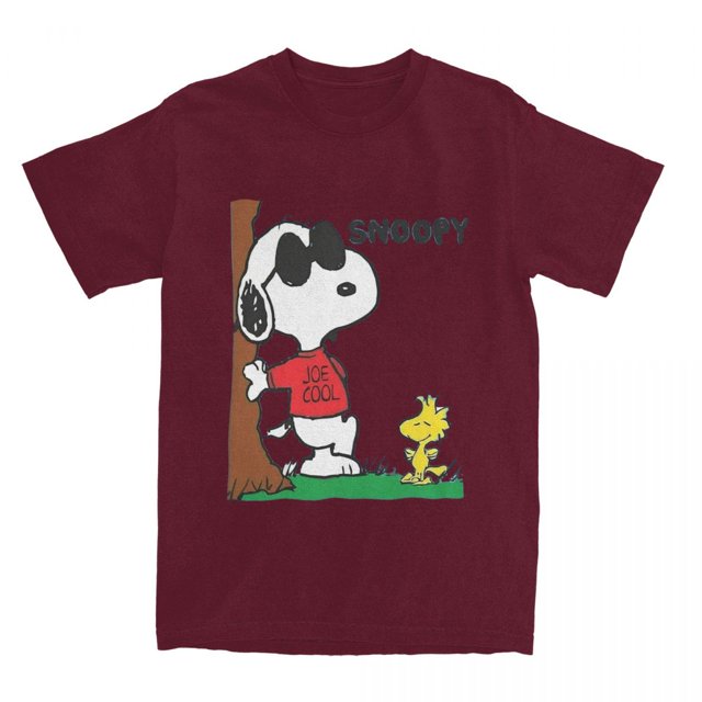 Camiseta de algodón de anime para hombre y mujer, Snoopy, JOE COOL, The Peanuts, Charlie Brown, ropa, camisetas vintage para adultos