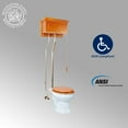 thumbnail image 3 of Renovators Supply High Tank Pull Chain Toilet w/Light Oak Raised High Tank 70" to 74" Adjustable Height Brass L Pipe and Elongated Toilet Bowl, 3 of 11