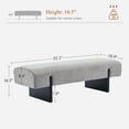 thumbnail image 3 of Zesthouse 55.1" Upholstered Bench, Modern Linen Ottoman Bench with Wooden Legs, Entryway Bench for Bedroom Living Room, Gray, 3 of 12